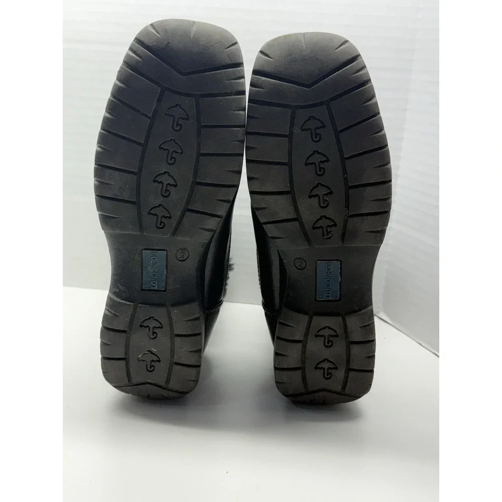 London‎ Fog Weatherproof Women's Sz 6M Erica Black Winter Snow Boots W/Faux Fur